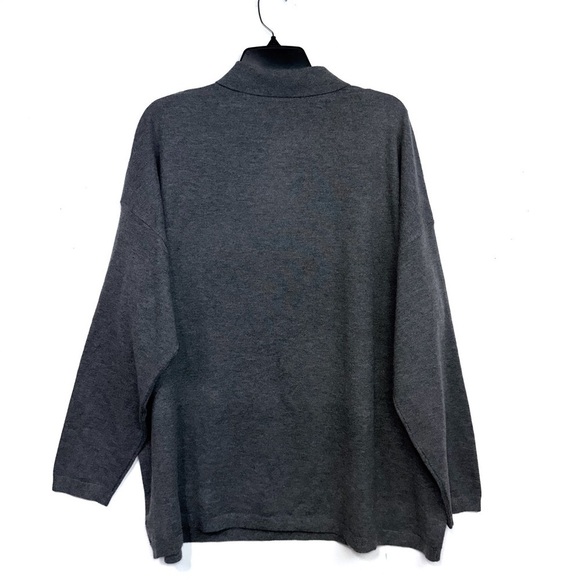 RDI Sweater Mens Medium Grey Collared Pullover Polo Soft Knit Long Sleeve Size L - Picture 5 of 9